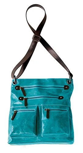 Suitcase for winter trips-Shiraleah Harper Cross-Body Daypack, Aqua