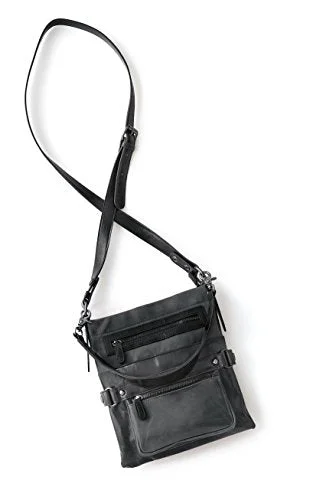 Suitcase with compact frame-Shiraleah Harper Double Handle Cross-Body Daypack, Graphite