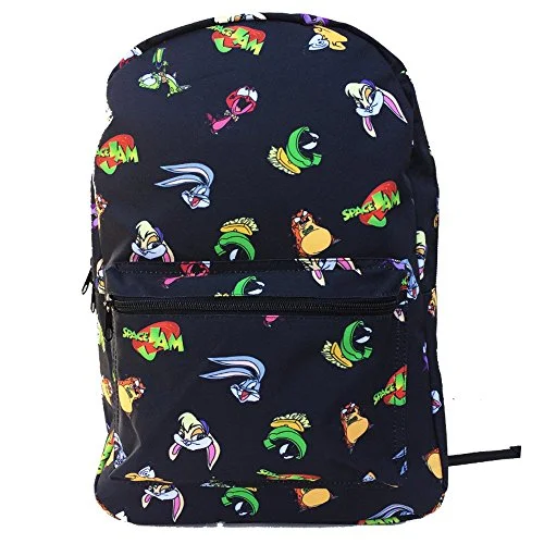 Suitcase with weatherproof shell-Space Jam Backpack Tune Squad 17" Large Luggage Strap Basketball Backpack