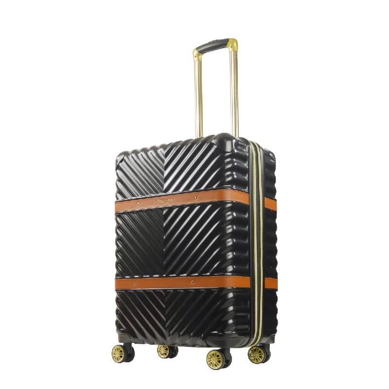 Suitcase for long-term travel-Stella 26.5" Hardside Spinner Luggage, Black