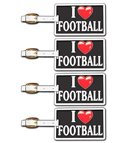 Suitcase for city explorers-Tag Crazy I Heart Football Four Pack, Black/White/Red, One Size