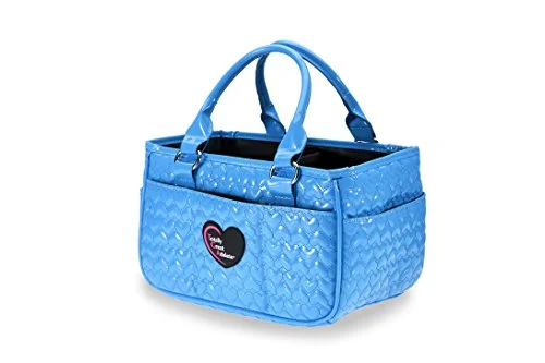 Suitcase for urban trips-Tga Glossy Bright Blue Heart Ice Skating Bag Tennis Gym And Ballet Girls Athletic Bag