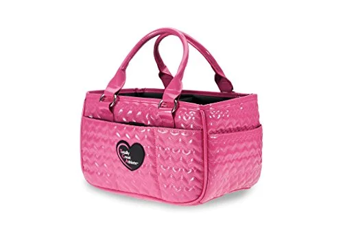 Suitcase with trendy designs-Tga Glossy Hot Pink Heart Ice Skating Bag Tennis Gym And Ballet Girls Athletic Bag