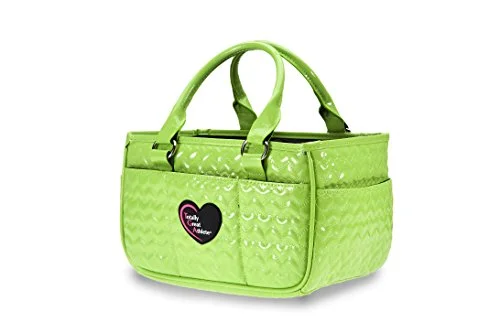 Suitcase with padded interior-Tga Neon Green Heart Ice Skating Bag Tennis Gym And Ballet Girls Athletic Bag