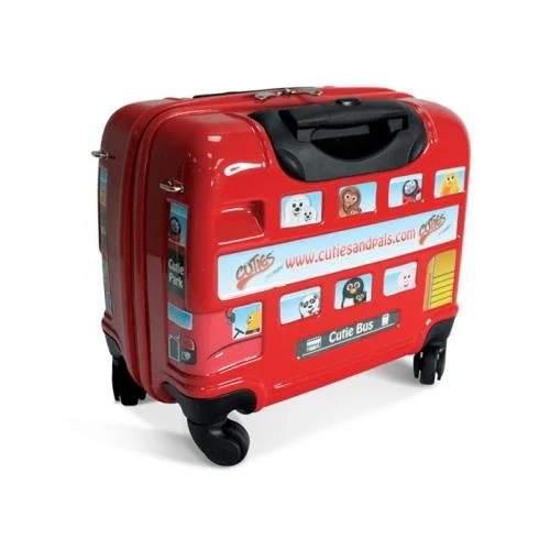 Suitcase with sturdy frame-The Cuties And Pals Bus1000 London Sticker Bus Ride On, Suitcase