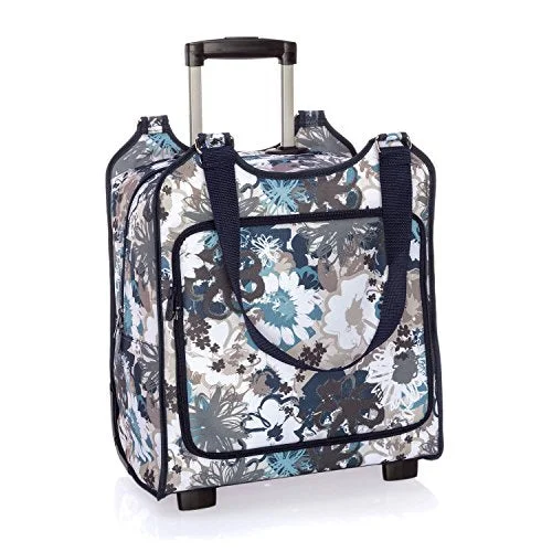 Suitcase with adjustable handles-Thirty One Away We Go Roller In Brushed Bloom - 8159