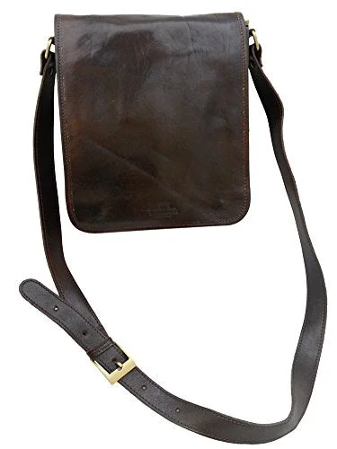 Suitcase for travel accessories-Timmari Sycamore Collection Italian Leather Shoulder Bag