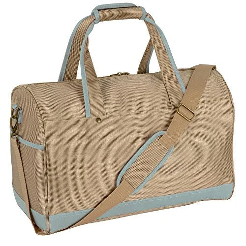 Suitcase with sleek patterns-Tommy Bahama Bahama Mama 19 Inch Duffle, Champagne/Light Blue