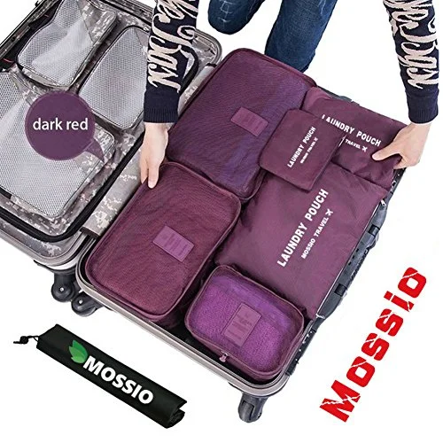 Suitcase with padded interior-Travel Organizer,Mossio Multifunctional Compact Clothing Packing Cube Wine Red