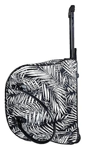 Suitcase for long journeys-Trendy Flyer 19" Duffel / Tote Rolling Bag Luggage Gym Purse Case Leaf Black