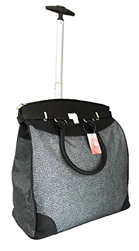 Suitcase with foldable design-Trendy Flyer Computer/Laptop Rolling Bag 2 Wheel Case Cheetah Gray