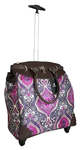 Suitcase with sleek look-Trendy Flyer Computer/Laptop Rolling Bag 4 Wheel Case Taj Fuchsia