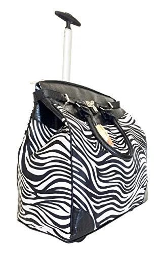 Suitcase with lightweight design-Trendyflyer Computer/Laptop Rolling Bag 2 Wheel Case Blk Zebra Stripes