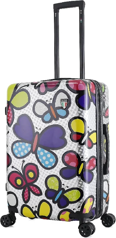 Suitcase for winter getaways-TUCCI Butterfly Pop 24” Medium Hardside Checked Suitcase