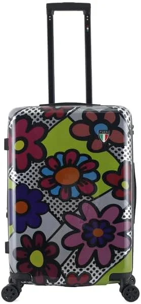 Suitcase for eco-friendly design-TUCCI Flowers with Dots Carry on Hardside Suitcase