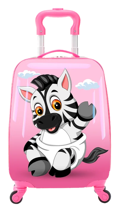 Suitcase for outdoor trips-Tucci Italy Kids Lil' Zebra 2 Piece Hardside Luggage Set