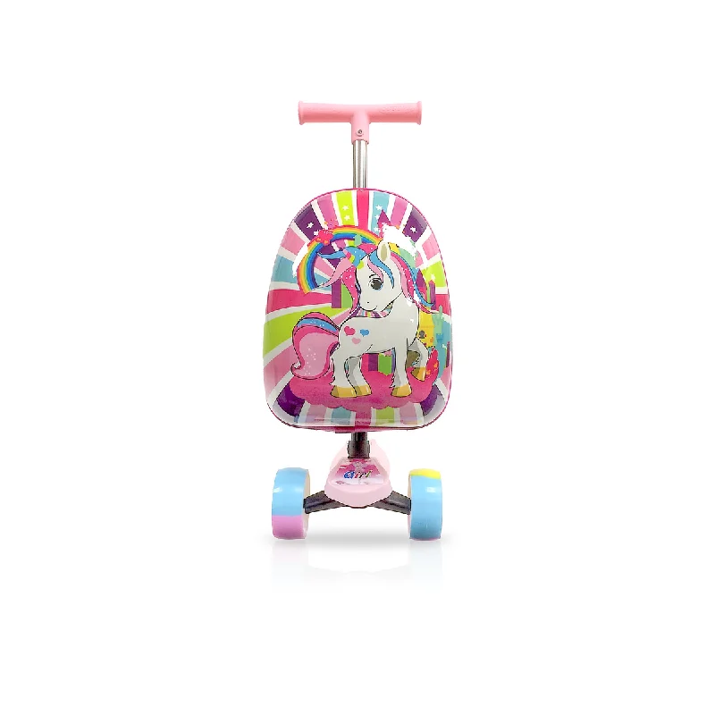 Suitcase with sleek handles-Tucci Italy Kids Magical Unicorn 2 Piece Hardside Luggage Set