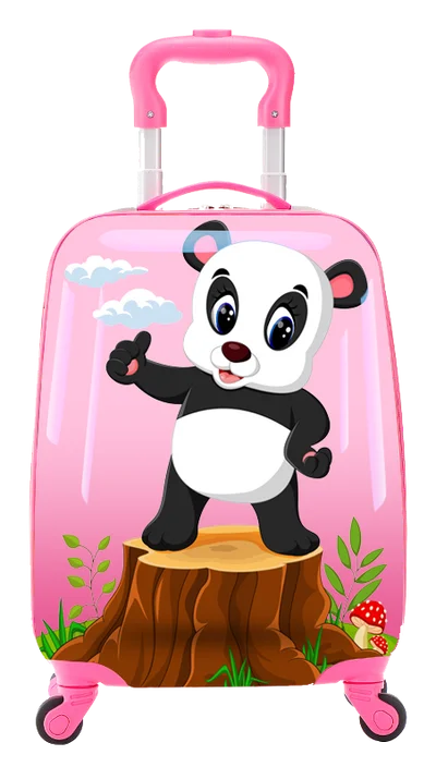 Suitcase with hidden zippers-Tucci Italy Kids Peppy Panda 2 Piece Hardside Luggage Set