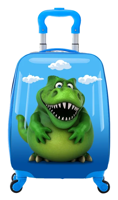 Suitcase with retro design-Tucci Italy Kids Rex Dino 2 Piece Hardside Luggage Set