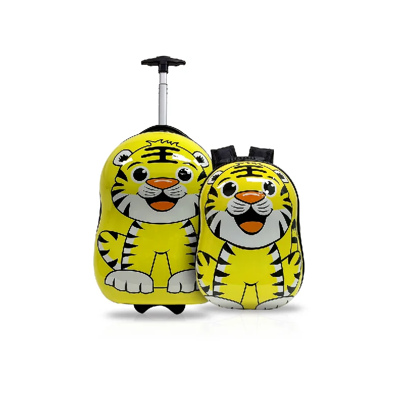 Suitcase with compact design-Tucci Italy Kids Tigerlicious 2 Piece Hardside Luggage Set