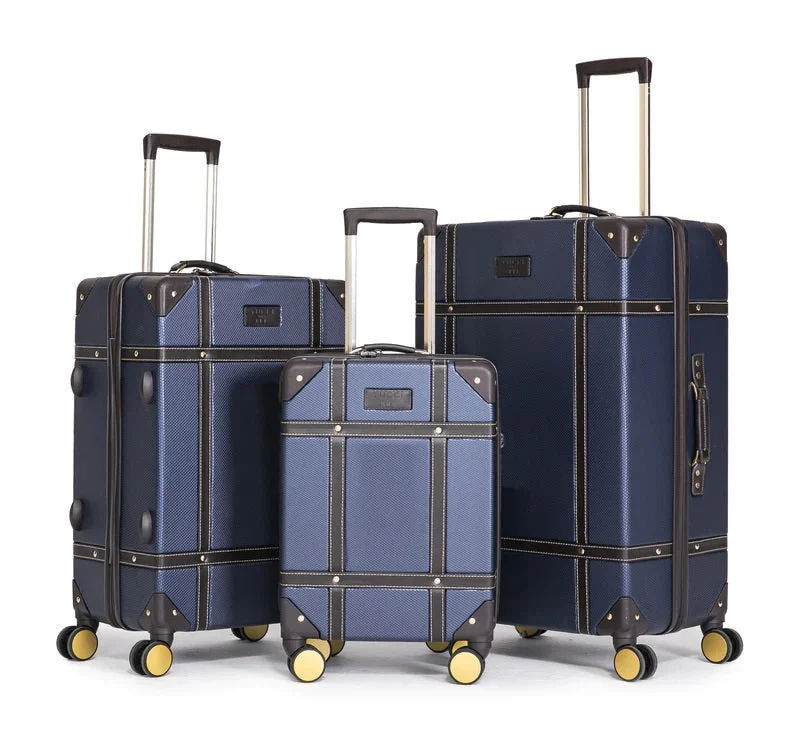 Suitcase with reinforced design-TUCCI Italy LEGATO 03 PC 20", 24", 28" Vinchic Vintage Luggage Suitcase Set