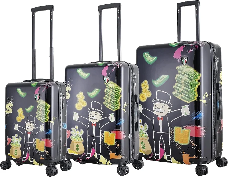 Suitcase with sleek logos-TUCCI Italy Money Man (20”, 24” & 28”) Hardside Suitcase Set