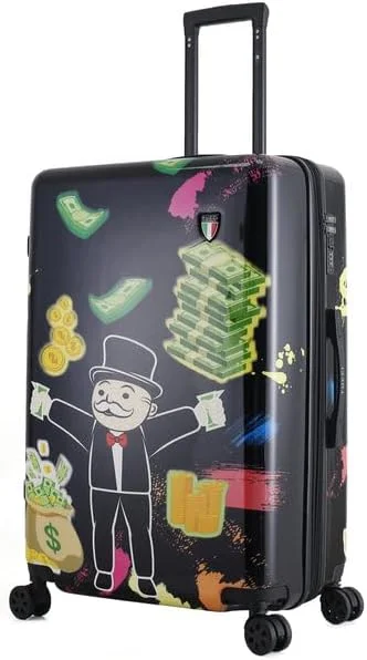 Suitcase with padded interior-TUCCI Italy Money Man 28” Large Hardside Checked Suitcase