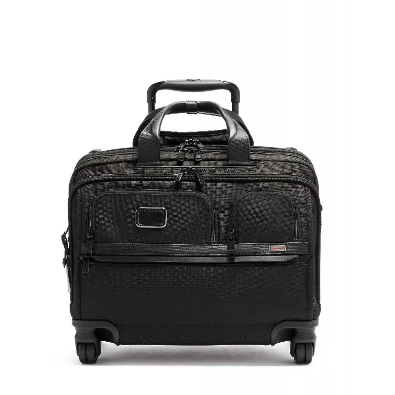 Suitcase for rugged use-TUMI Alpha 3 Deluxe 4 Wheel Laptop Case Brief