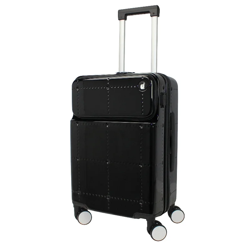 Suitcase with quick-release buckles-World Traveler Dejuno Avery Smart 20-Inch Carry-On Suitcase with USB & USB-C Ports