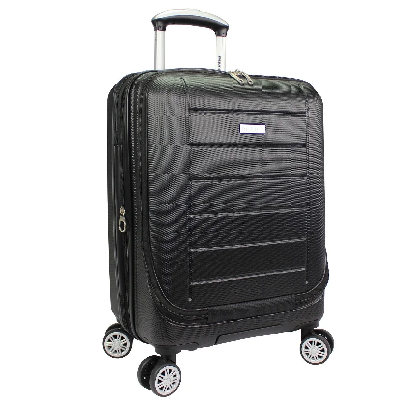 Suitcase with stylish straps-World Traveler Dejuno Compact 20" Carry-on Suitcase with Laptop Pocket