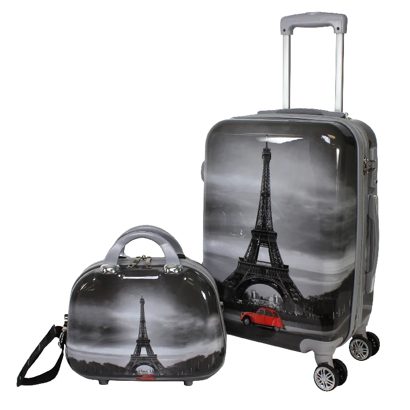 Suitcase for adventure seekers-World Traveler Destination Paris 2-Piece Carry-on Hardside Spinner Luggage Set