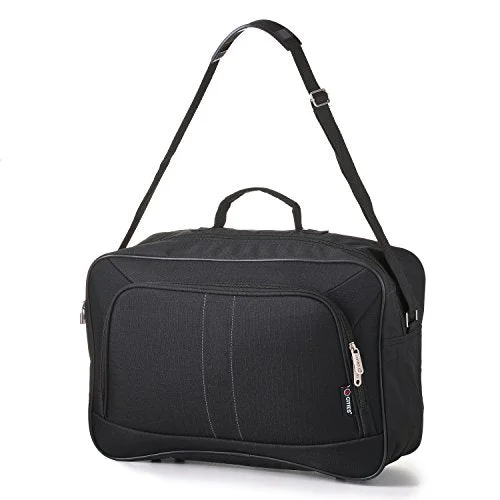 16 Inch Carry On Hand Luggage Flight Duffle Bag, 2Nd Bag Or Underseat, 19L, Black