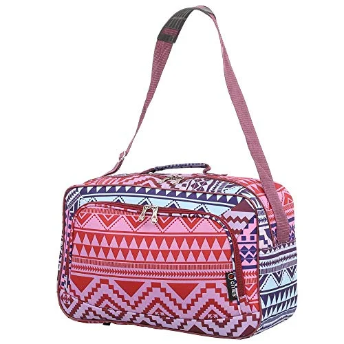 Duffle Bags for cables-16 Inch Carry On Hand Luggage Flight Duffle Bag, 2nd Bag or Underseat, 19L (Multi Aztec)