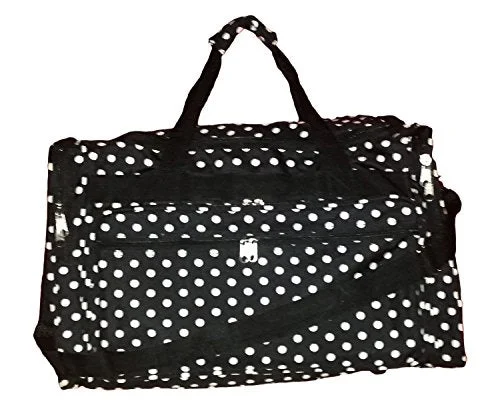 Duffle Bags for group workouts-22 Inch Fashion Multi Pocket Gym Dance Cheer Travel Carry On / Duffle Bag (Blank - Black W/ White