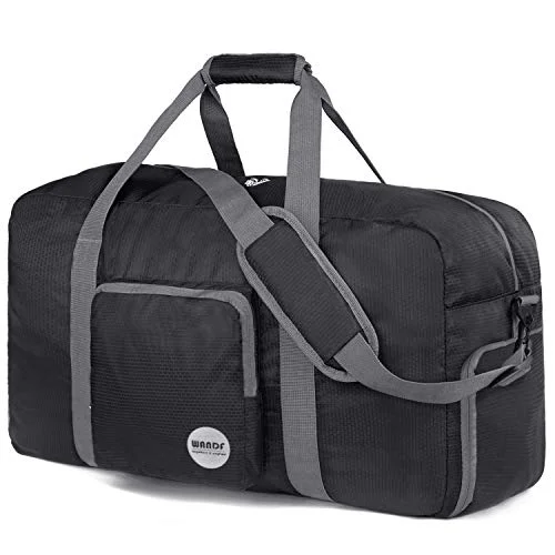 Duffle Bags for socially responsible-28" Foldable Duffle Bag 120L for Travel Gym Sports Lightweight Luggage Duffel By WANDF (28 inches (80 Liter), Black 28'')