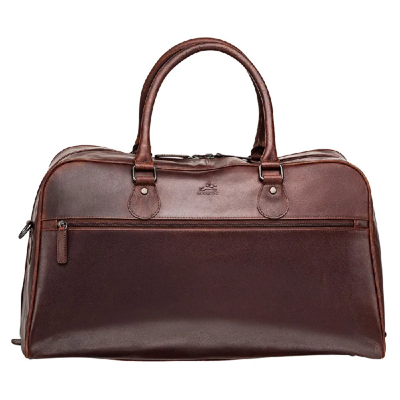 Duffle Bags for cottages-Mancini Leather Classic Duffle Bag, 21.5" x 11" x 14", Brown