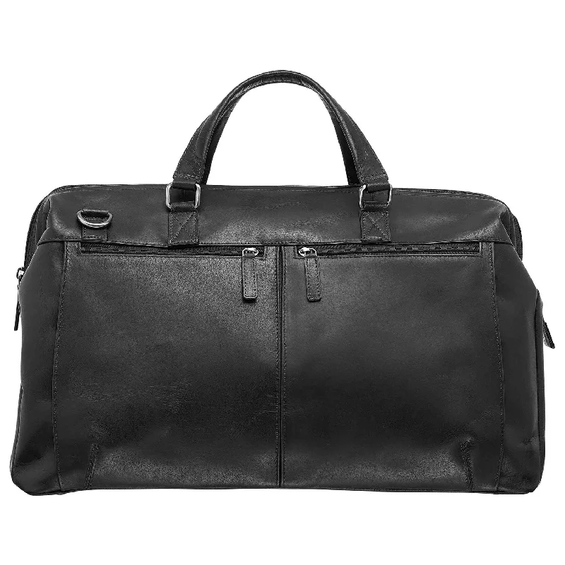 Duffle Bags for cabins-Mancini Leather Classic Carry-on Duffle Bag, 20" x 10" x 13.5", Black