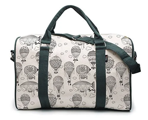 Suitcase with waterproof fabric-Airship And Clouds-2 Printed Oversized Canvas Duffle Luggage Travel Bag Was_42