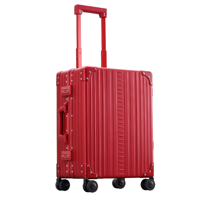 Suitcase with bold designs-Aleon Aircraft Grade Aluminum 21″ Classic Carry-On Spinner