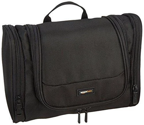 Suitcase for travel-Amazonbasics Hanging Toiletry Kit, Black