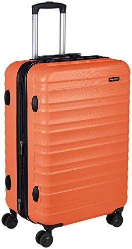 Suitcase for luxury trips-Amazonbasics Hardside Spinner Luggage - 24-Inch, Burnt Orange