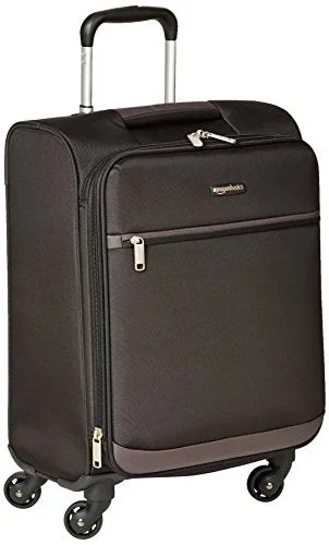 Suitcase with bold designs-Amazonbasics Softside Spinner Luggage - 21-Inch, Carry-On/Cabin Size, Black