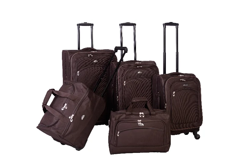 Suitcase with side straps-American Flyer South West Collection 5-Piece Luggage Set