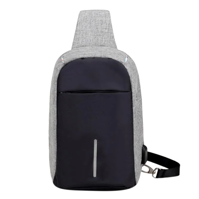 Crossbody with clear front-Anti-Theft Men Shoulder Bag Fashion Waterproof Mens Crossbody Bag Canvas Cool Daypack Black Gray