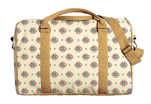 Suitcase with organizer pockets-Aztec Seamless Watercolor Pattern-1 Printed Canvas Duffle Travel Bag Was_42