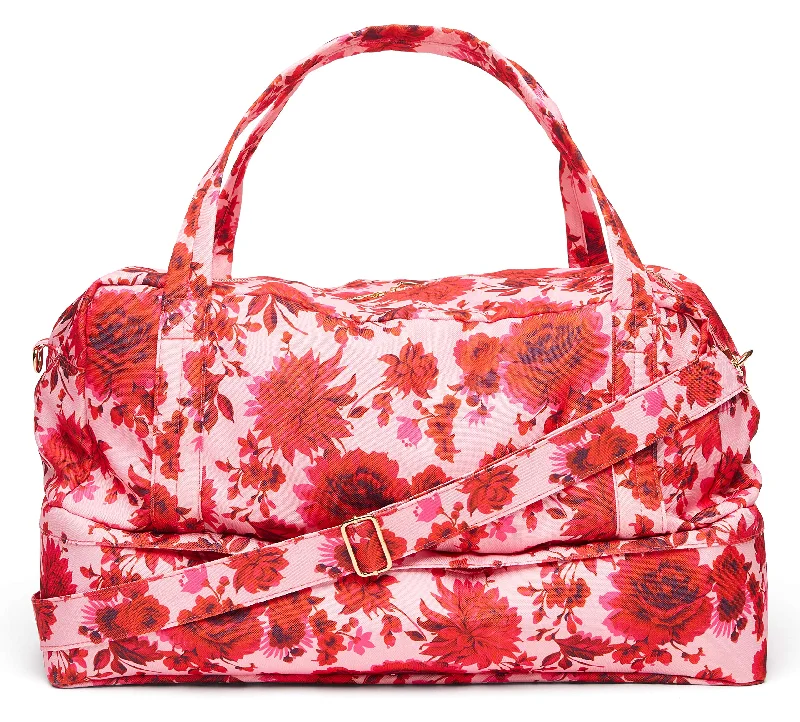 Ban.do Getaway Traveler Bag, Duffle Bag with Shoe Compartment and Removable/Adjustable Shoulder Strap, Potpourri