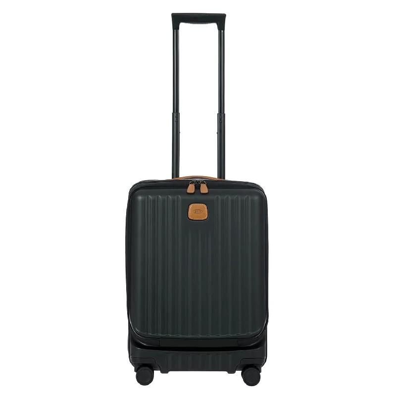 Suitcase for small items-Bric's Capri 21" Spinner W/ Pocket Expandable - Matte Black