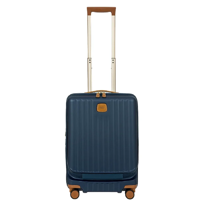 Suitcase for daily commutes-Bric's Capri 21" Spinner W/ Pocket Expandable - Matte Blue