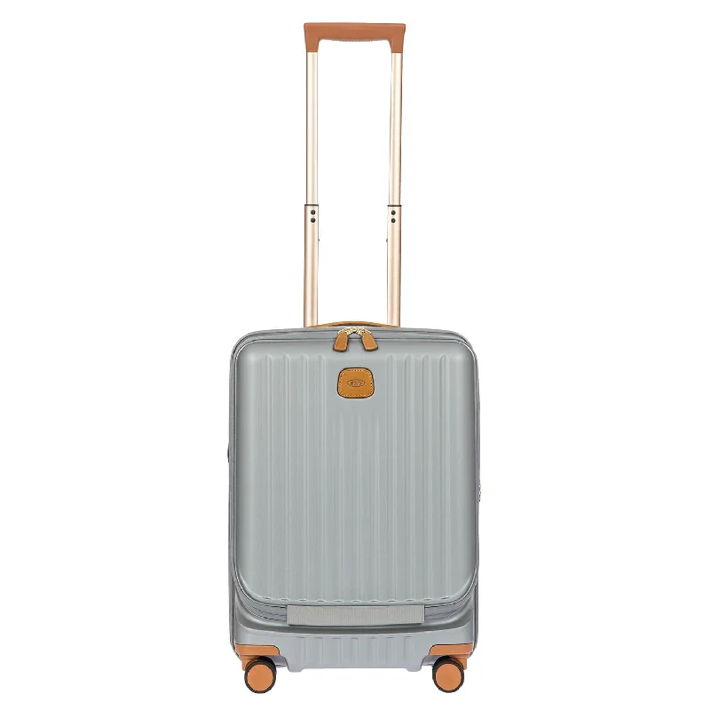 Suitcase for beach vacations-Bric's Capri 21" Spinner W/ Pocket Expandable - Silver