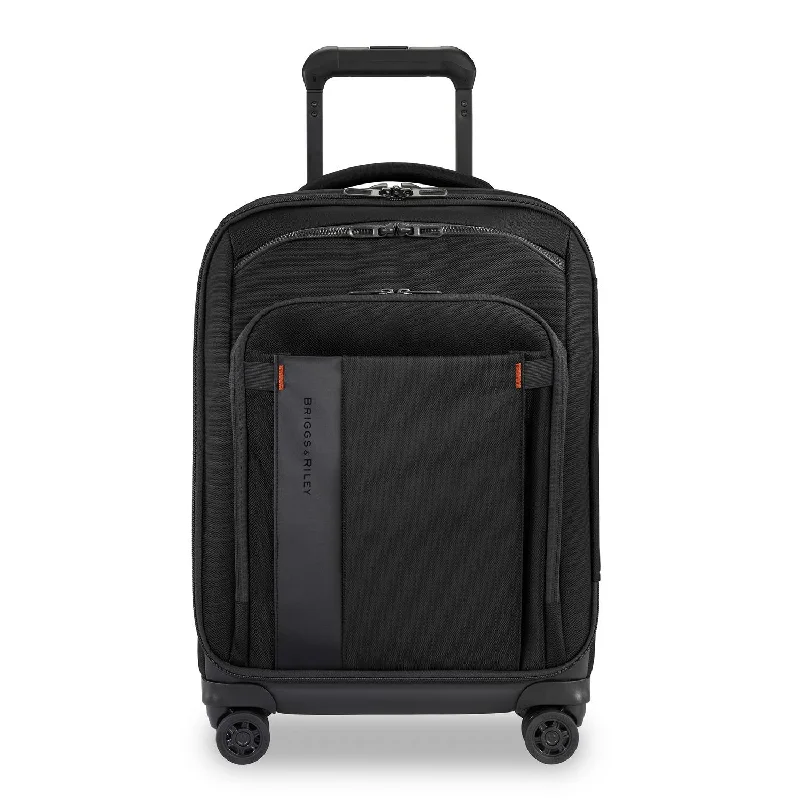 Suitcase with protective shell-Briggs & Riley ZDX International Carry-on Expandable Spinner Black